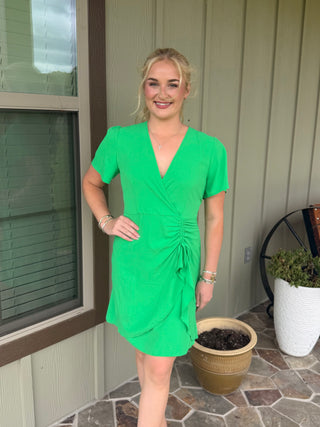 LILI Sidonio Green Rouched Dress