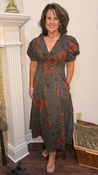 Entro Autumn Botanical Floral Dress