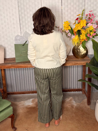 Entro Olive Striped Pants