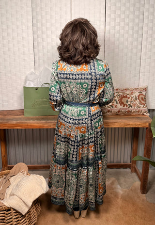 The Verdant Mosaic Maxi Dress