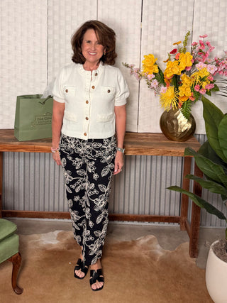 Midnight Garden Cropped Pants