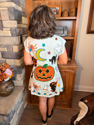 Queen of Sparkles Ivory Halloween Knit Dress
