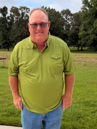 BCR Olive Green Western Polo