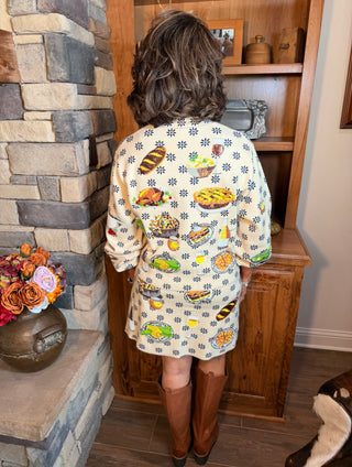 Queen of Sparkles Ivory Thanksgiving Cardigan