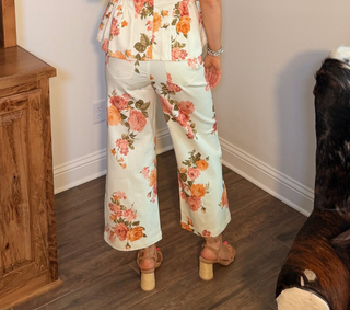 Entro Peach and Pink Floral Pants