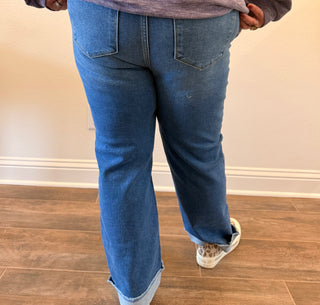 Risen High Rise Boyfriend Fit Ankle Jeans