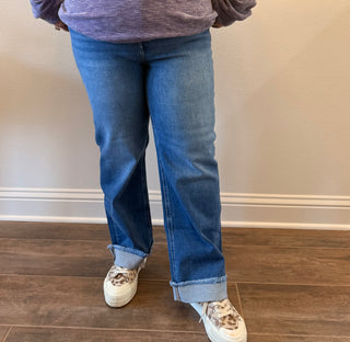 Risen High Rise Boyfriend Fit Ankle Jeans