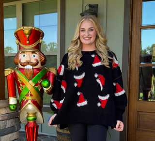 Fantastic Fawn Fuzzy Santa Hat Sweater