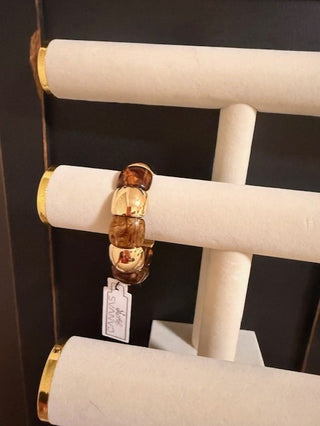 Giselle Resin Beaded Stretch Bracelet in Tortoise