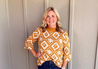 Umgee Golden and Cream Sweater