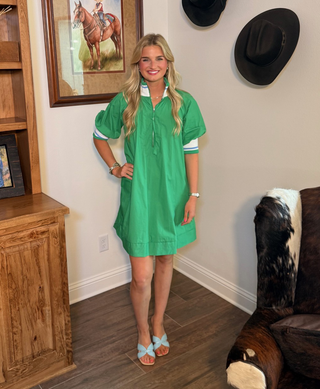 She & Sky Sport Stipe Half Zip Mini Dress