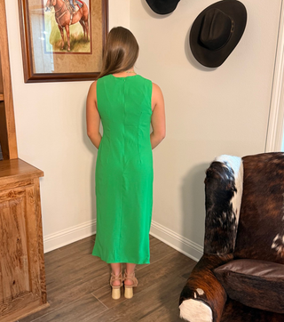 Entro Emerald Muse Draped Midi Dress