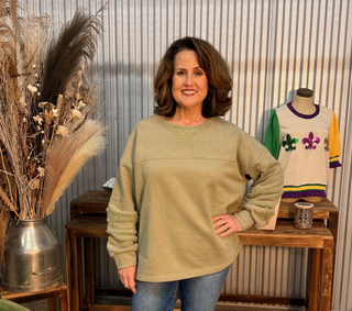 Fantastic Fawn Oversized Sage Sweatshirt