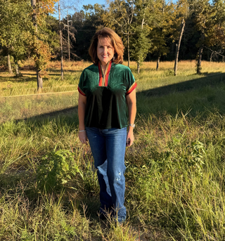 THML Half Zip Suede Top