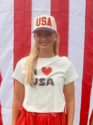 I Heart USA Cropped Top