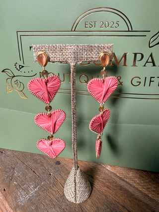 WW Triple Heart Raffia Earring
