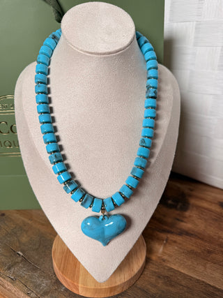 WW Single Heart Turquoise Necklace