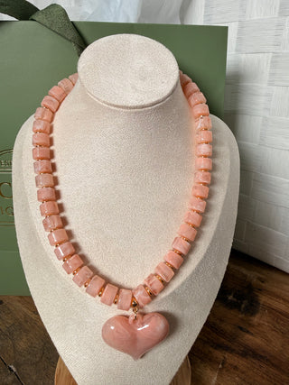 WW Single Heart Pink Necklace