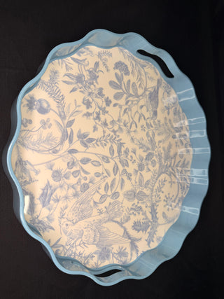 Gilded Cottage Scalloped Lacquered Tray 13 inch