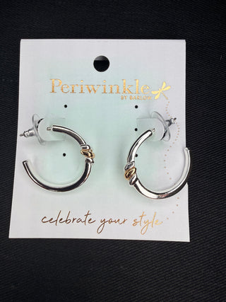 Periwinkle Two Tone Knot Hoop Earrings
