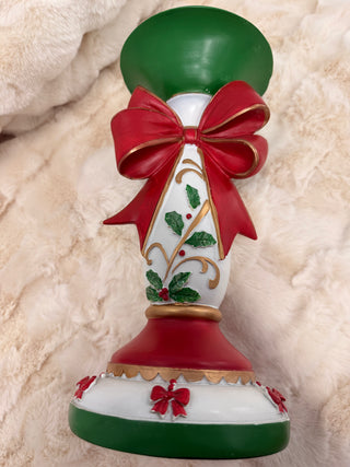 12" Resin Ribbon Bow Candle Holder