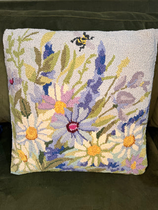 Blue Wildflower Throw Pillow