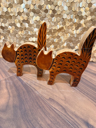 Halloween Mango Wood Cats