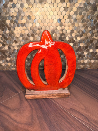 Orange Maple Wood Pumpkin (Mid-size)