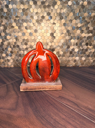 Orange Maple Wood Pumpkin (Small)