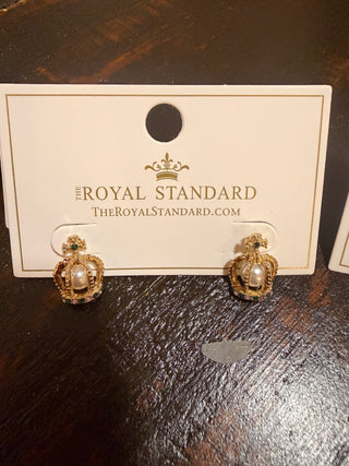 RS Crown Pearl Post Earrings