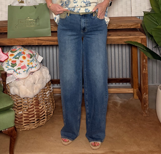 Judy Blue Straight Leg Column Jeans with Corduroy Waist