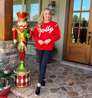 Peach Love Jolly Blanket Stitch Sweatshirt