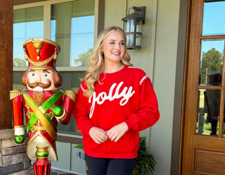 Peach Love Jolly Blanket Stitch Sweatshirt