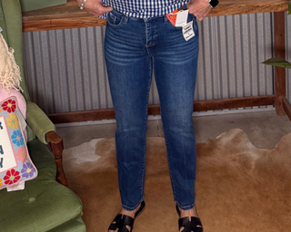 Risen TC High Rise Crop Straight Jeans