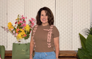 Cocoa Ribbon Bow Knit Top
