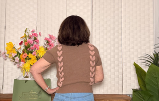 Cocoa Ribbon Bow Knit Top