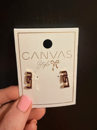 LSU Tigers Enamel Logo Stud Earrings