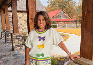 Mardi Gras Triple Bow Sweater