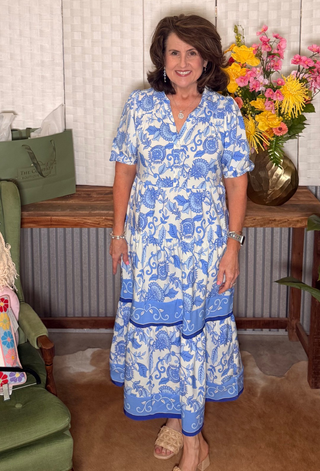 Mary Square Eloise Porcelain Vines Dress
