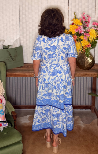 Mary Square Eloise Porcelain Vines Dress