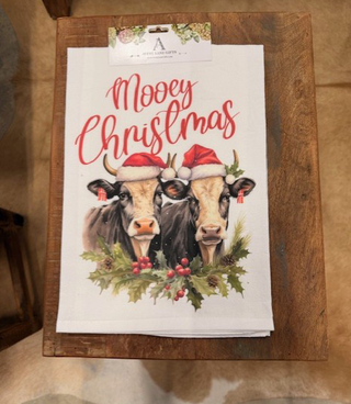 Mooey Christmas Cows Farm Tea Towel