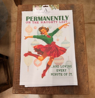 Christmas Naughty List Tea Towel