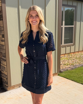 Current Crush Textured Shirt Dress