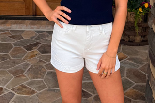 Risen Ivory Bloom Embroidered Shorts