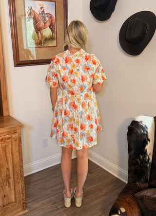 Umgee Floral button front dress