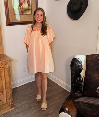 She & Sky Sweet Stripe Scallop Dress