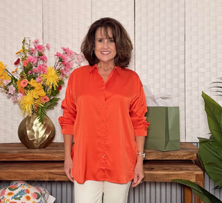 Sunset Glow Silky Button-Down
