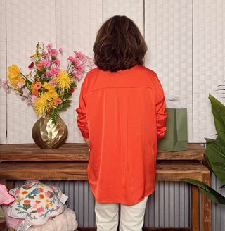 Sunset Glow Silky Button-Down