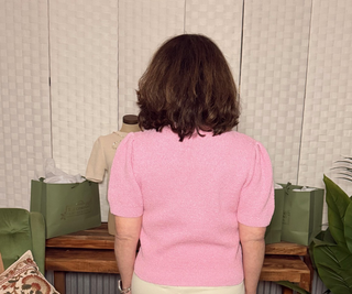 She & Sky Jeweled Bow Knit Top