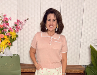 Blush Knit Polo Top
